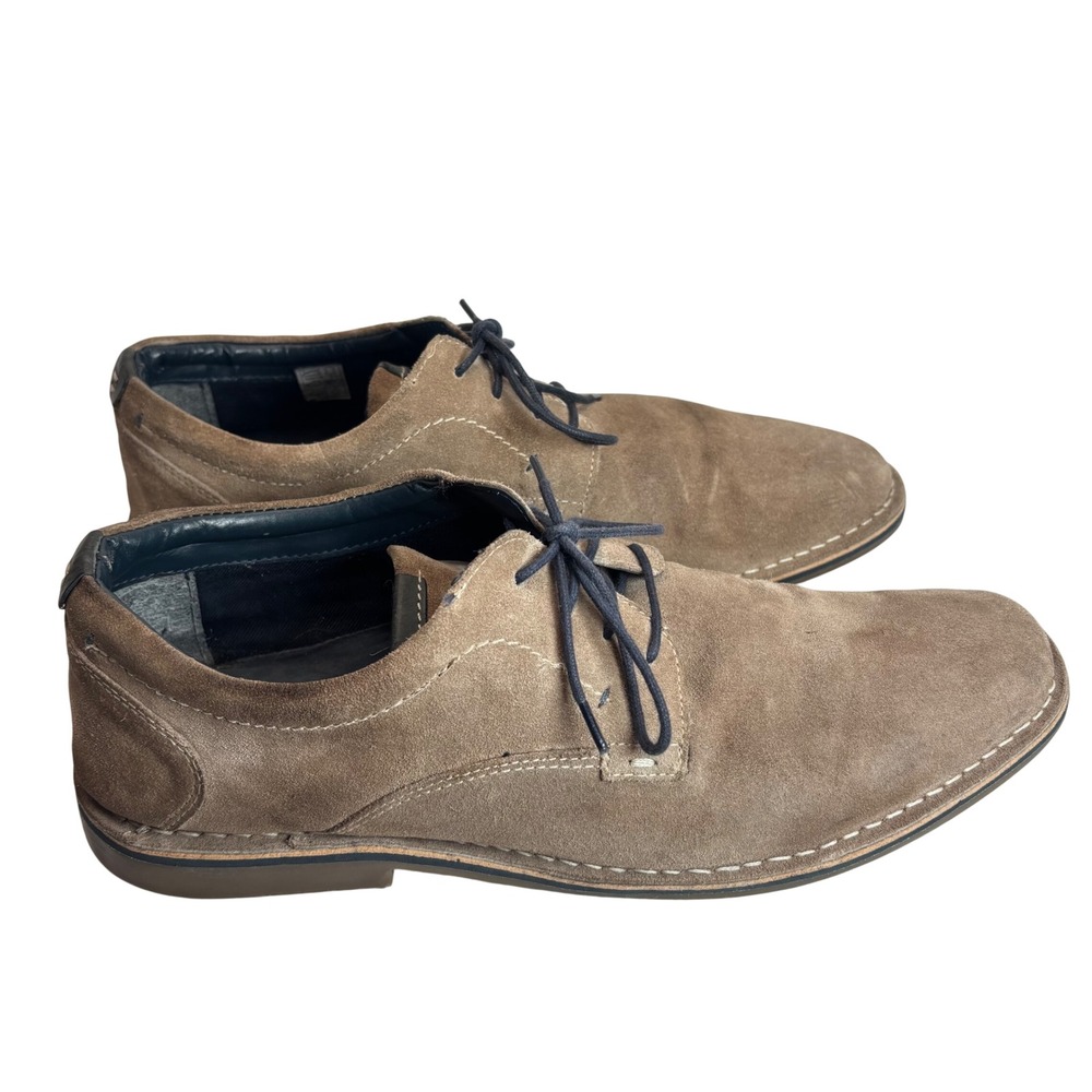 Steve Madden Suede Oxford Mens 13 Taupe Lace Up Casual Leather Dress‎ Shoes